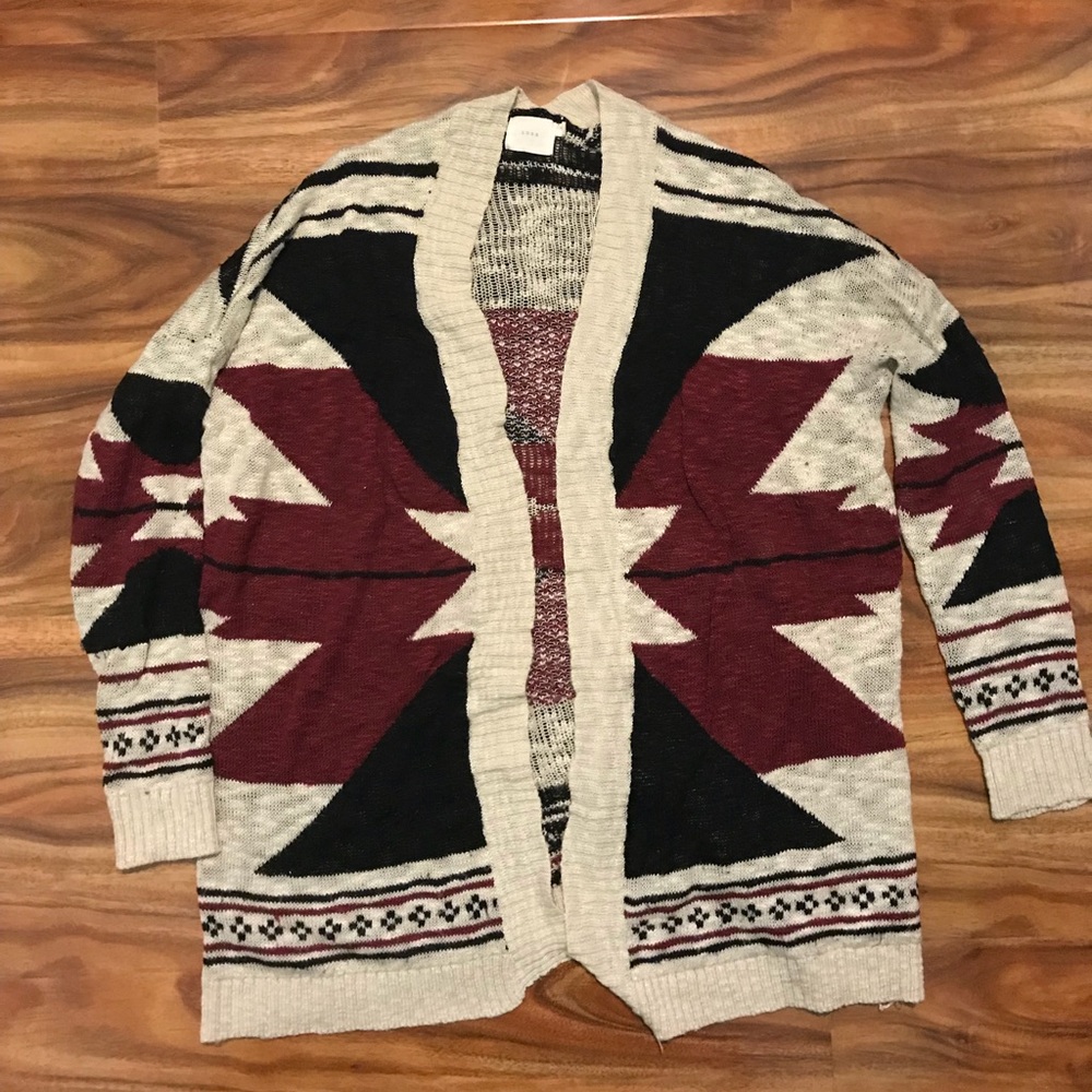 Abstract print cardigan